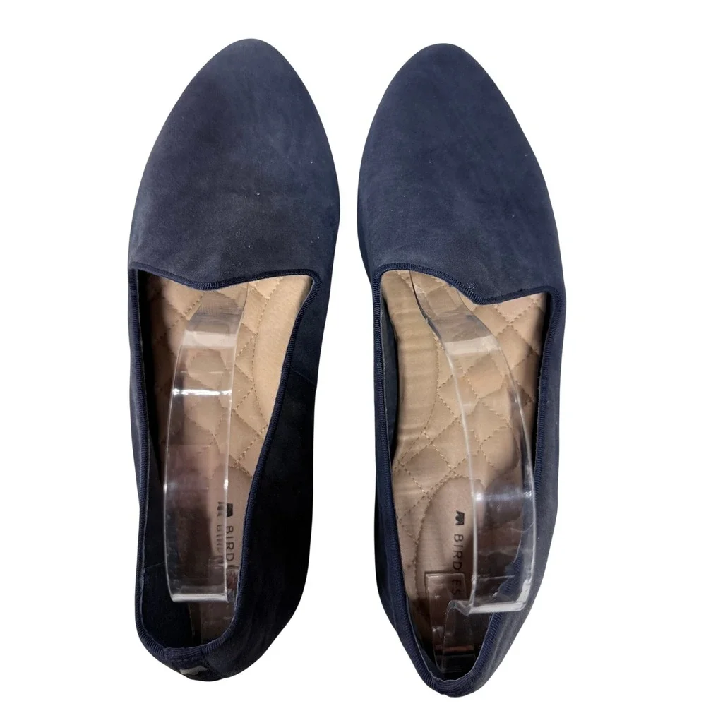 Birdies‎ The Starling Navy Blue Suede Smoking Slipper Loafers Womens 10.5